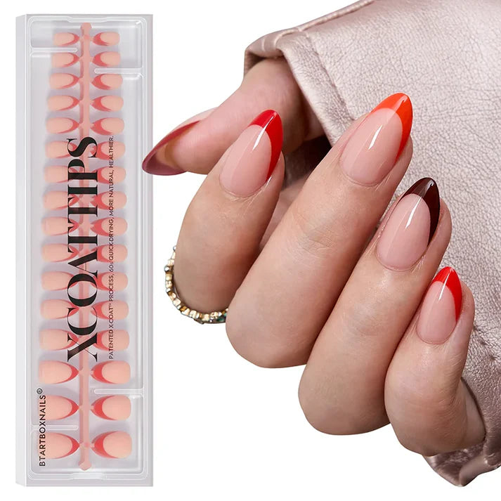 XCOATTIPS® Red French - Short Almond, 160pcs