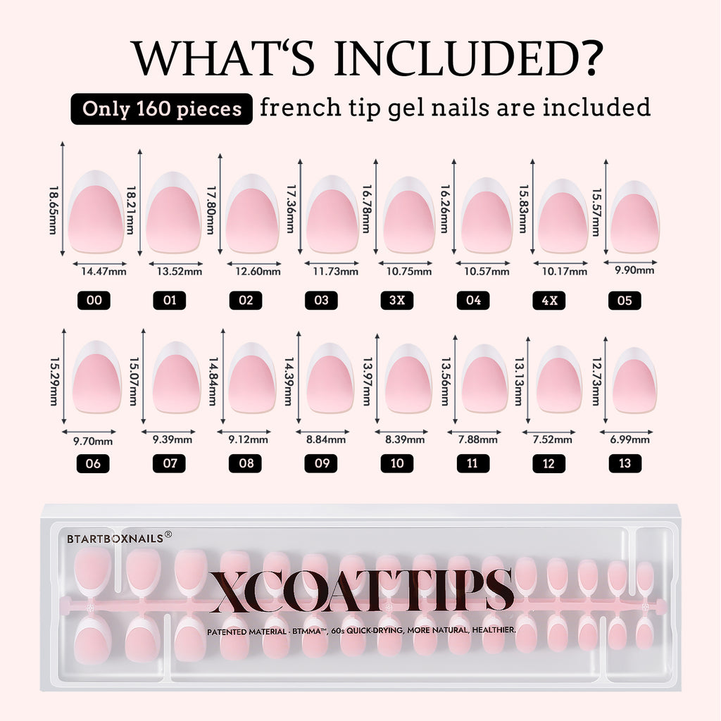 XCOATTIPS® French - Extra Short Almond, 160pcs