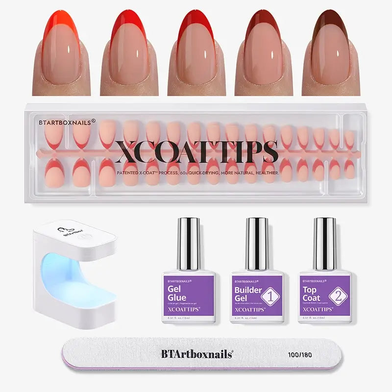 XCOATTIPS® Red French - Short Almond, 160pcs